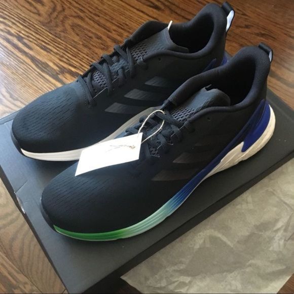 ADIDAS Response Super Boost Mens Running Shoes Black Blue Green Size 11.5 NWT - Picture 4 of 16